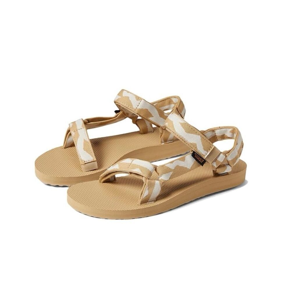 Teva Flarform Universal Sandal size 11 Tan‎ White Slingback Open Toe